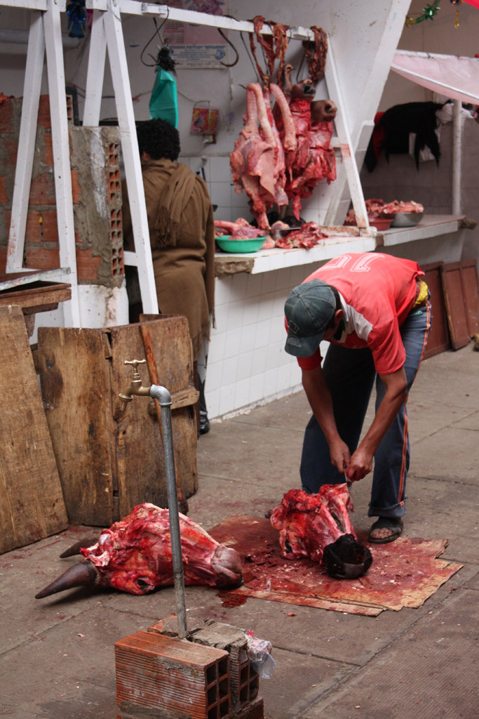 Bolivia - porcovani masa na trzisti
